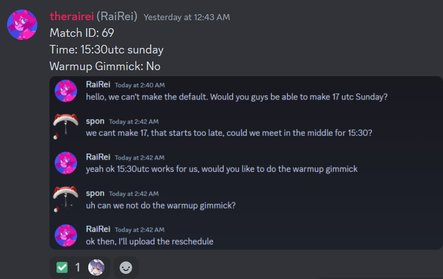Example of scheduling without warmup gimmick